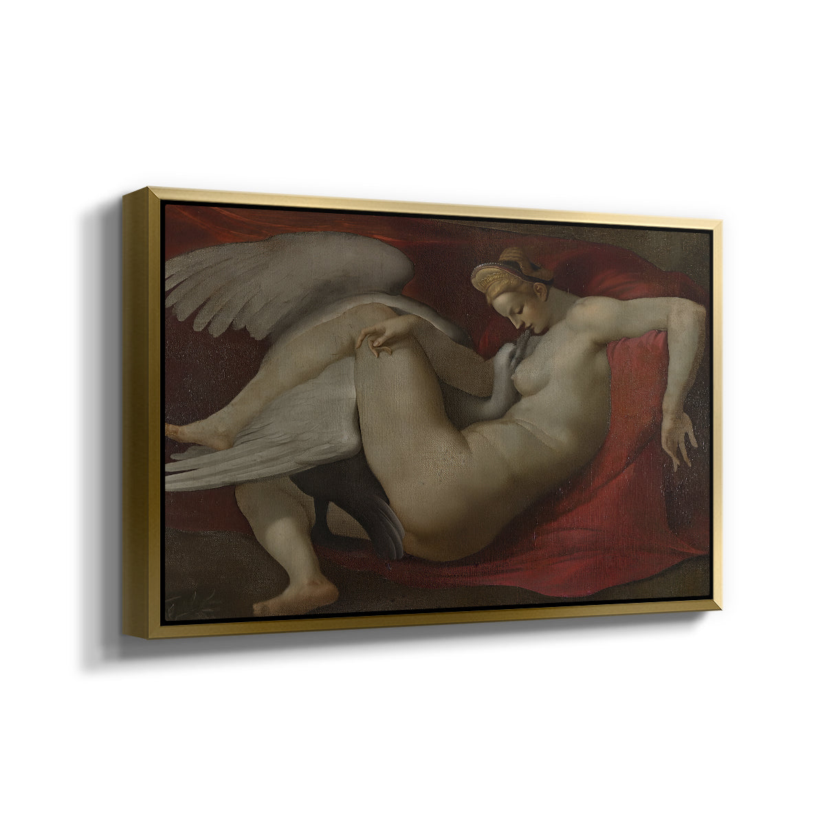Leda and the Swan (16th-Century Version), c. 1530 - Floater Framed Canvas Print
