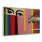 Canvas art print featuring a modernist composition featuring bold lines and color blocks, displayed at an angle