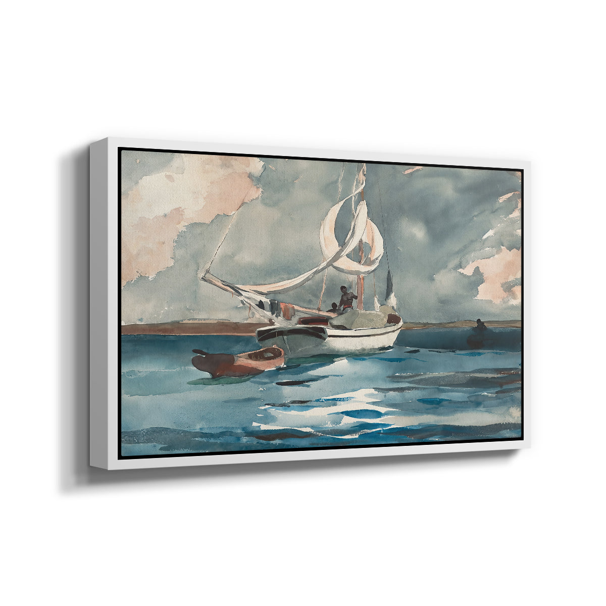 Sloop, Nassau, 1899 - Floater Framed Canvas Print