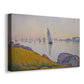 Canvas art print featuring a coastal scene with evening light, displayed at an angle