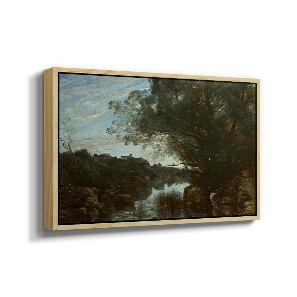 Souvenir of the Environs of Lake Nemi, 1865 - Floater Framed Canvas Print
