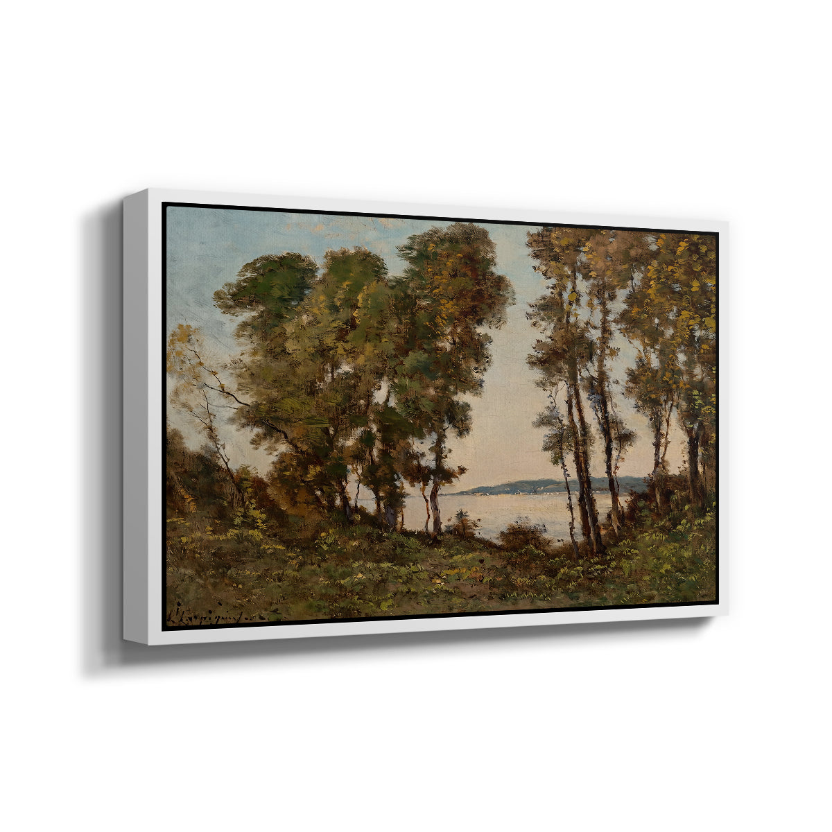 The Banks of the Allier, 1894 - Floater Framed Canvas Print