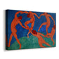 Canvas art print featuring an expressive scene of simplified figures dancing together, displayed at an angle
