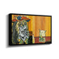 Woman Yelling at a Cat Meme (Picasso Parody) - Floater Framed Canvas Print