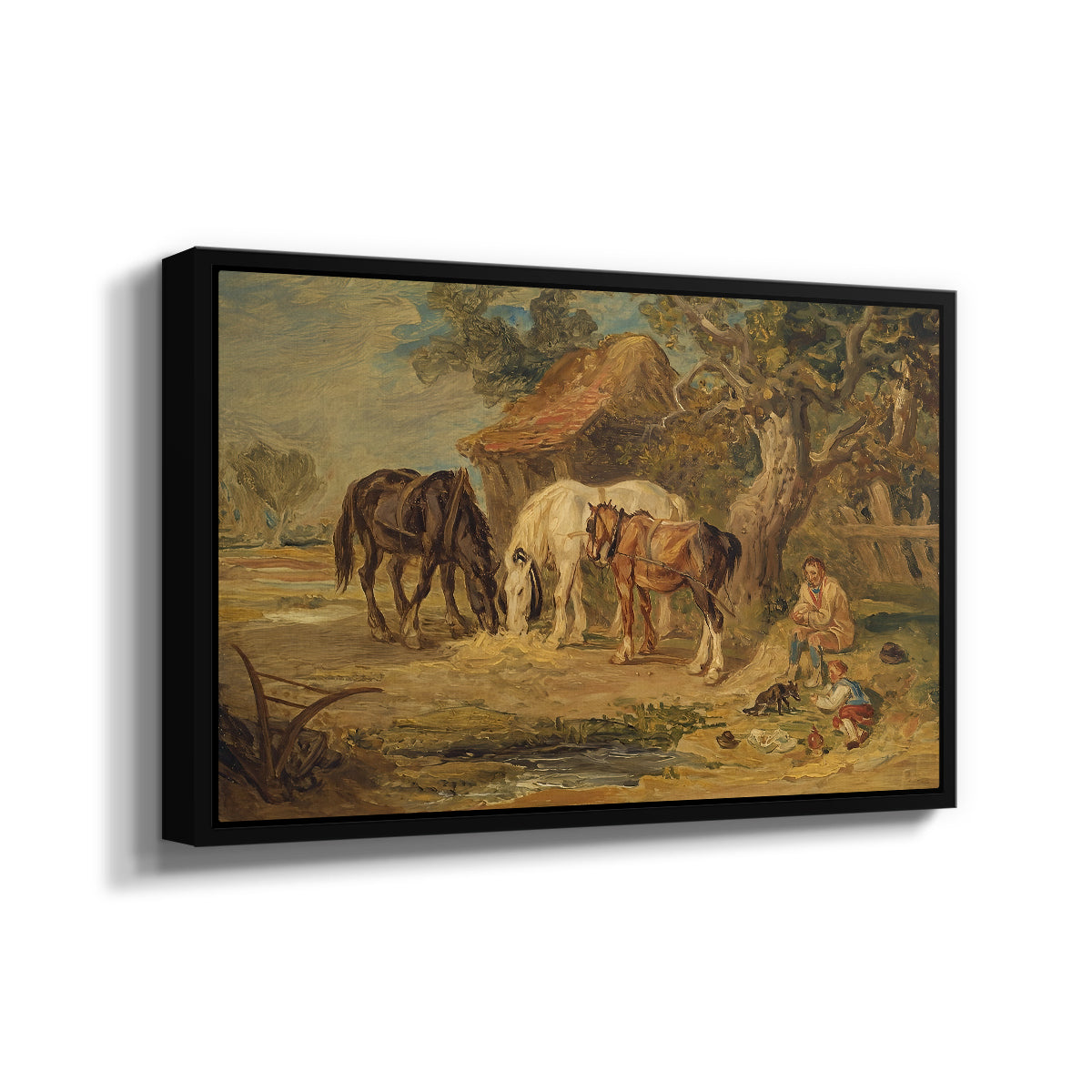The Midday Meal, 1835 - Floater Framed Canvas Print