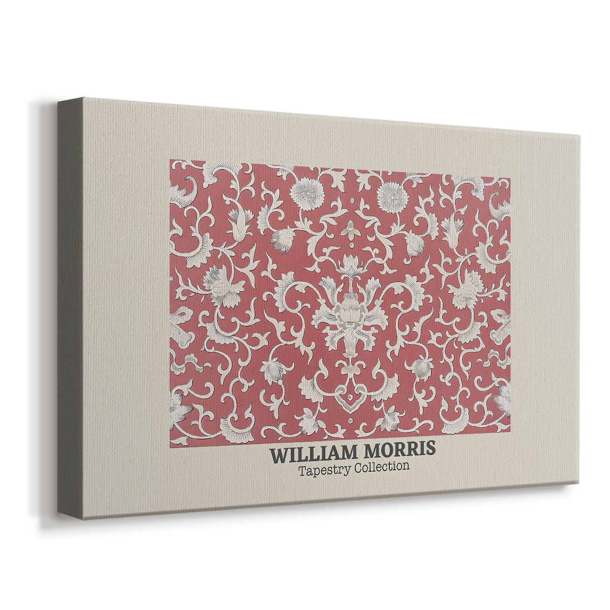 Canvas art print featuring an ornamental design with closely packed botanical elements, displayed at an angle