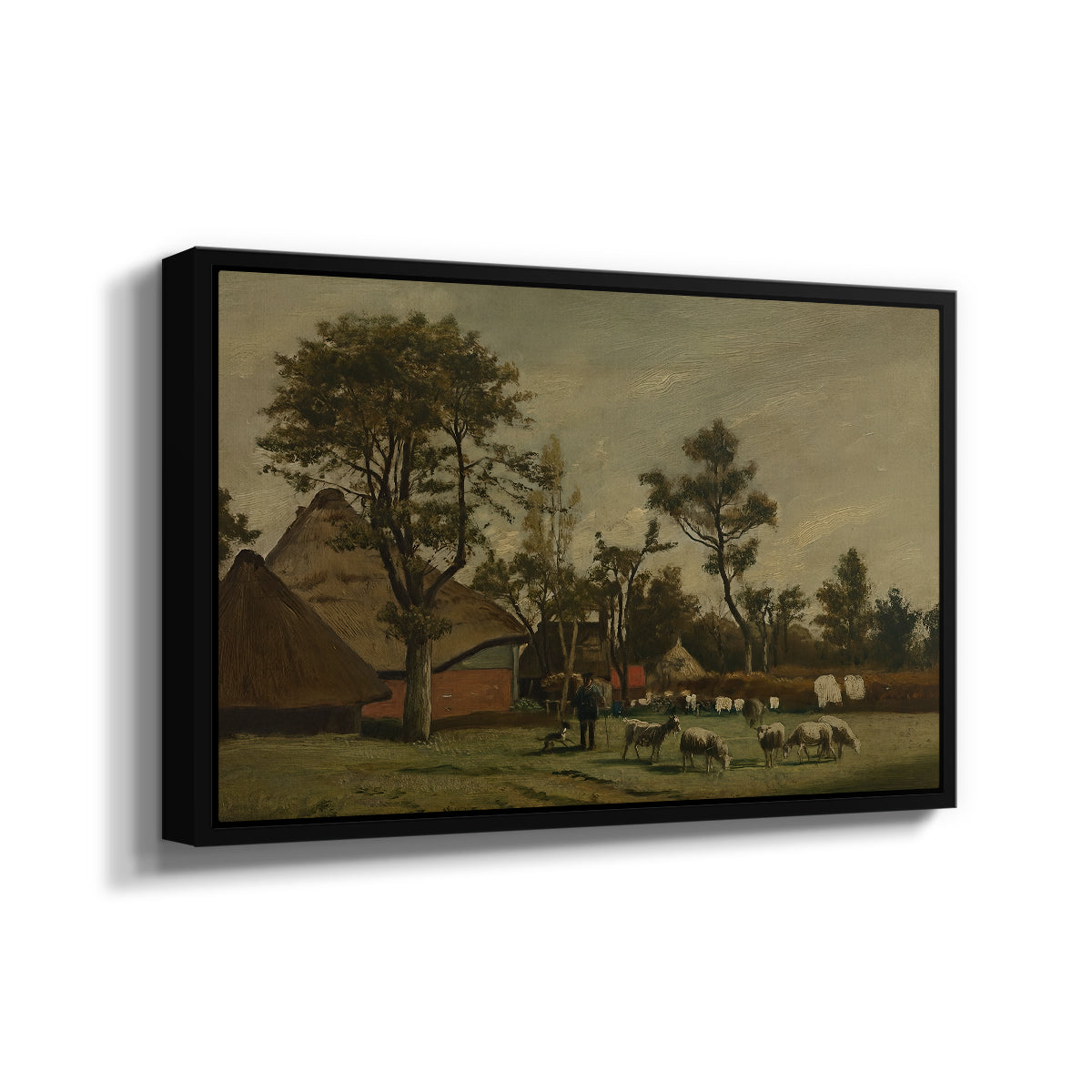 Farmhouse, c. 1865-1875 - Floater Framed Canvas Print