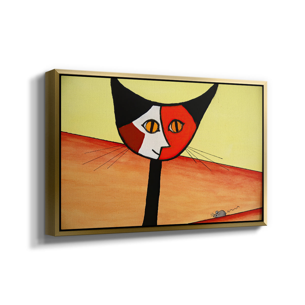 Picasso's Cat–El Gato - Floater Framed Canvas Print