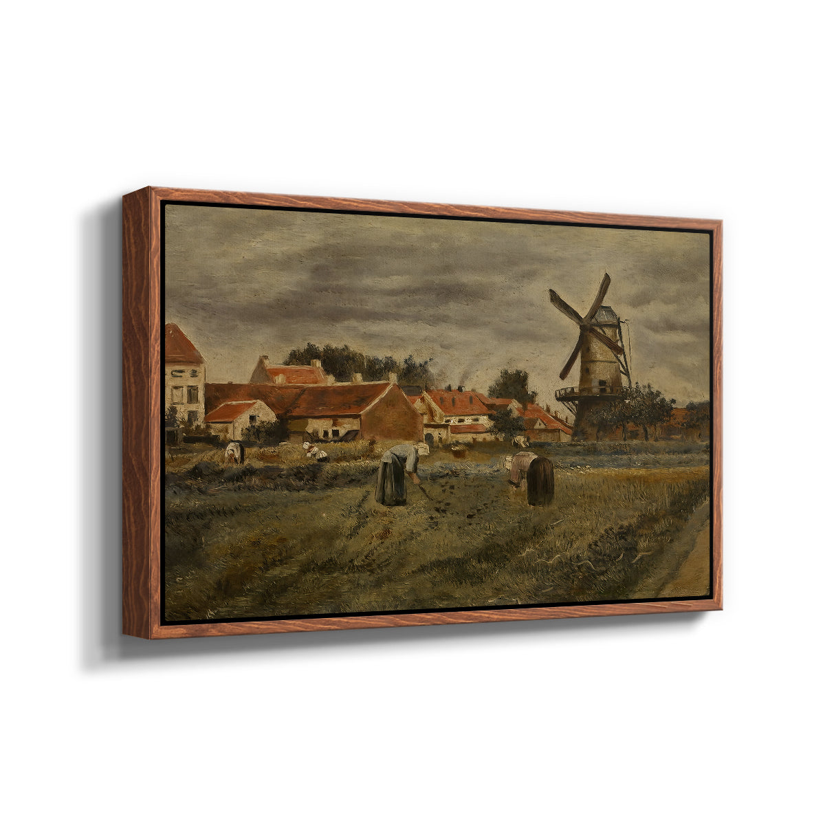 The Potato Harvest, c. 1875 - Floater Framed Canvas Print