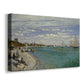 Canvas art print featuring a lively regatta scene with boats and people on beach, displayed at an angle