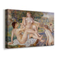 Canvas art print featuring an impressionist scene of female bathers gathered by water outdoors, displayed at an angle