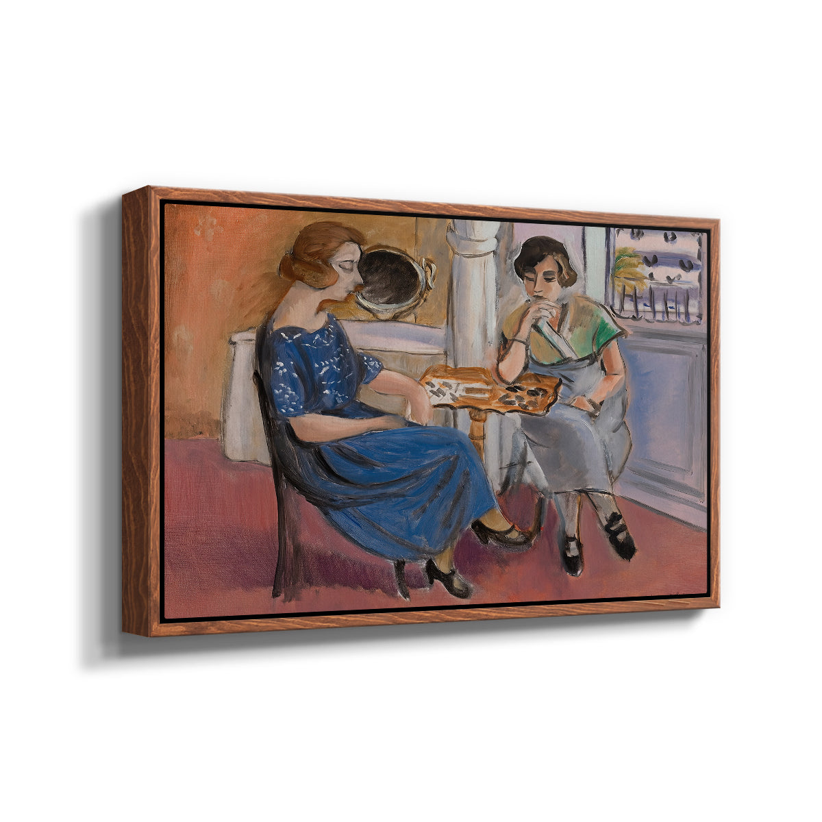 Domino Players, 1921 - Floater Framed Canvas Print