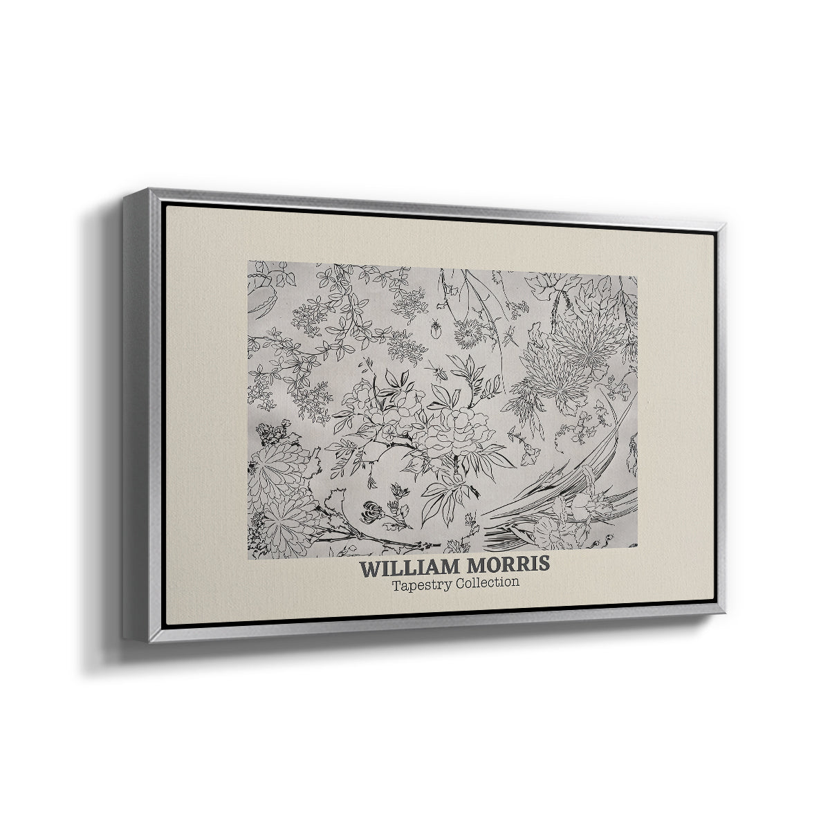 Fleurs, 1866 (Morris Inspired) - Floater Framed Canvas Print