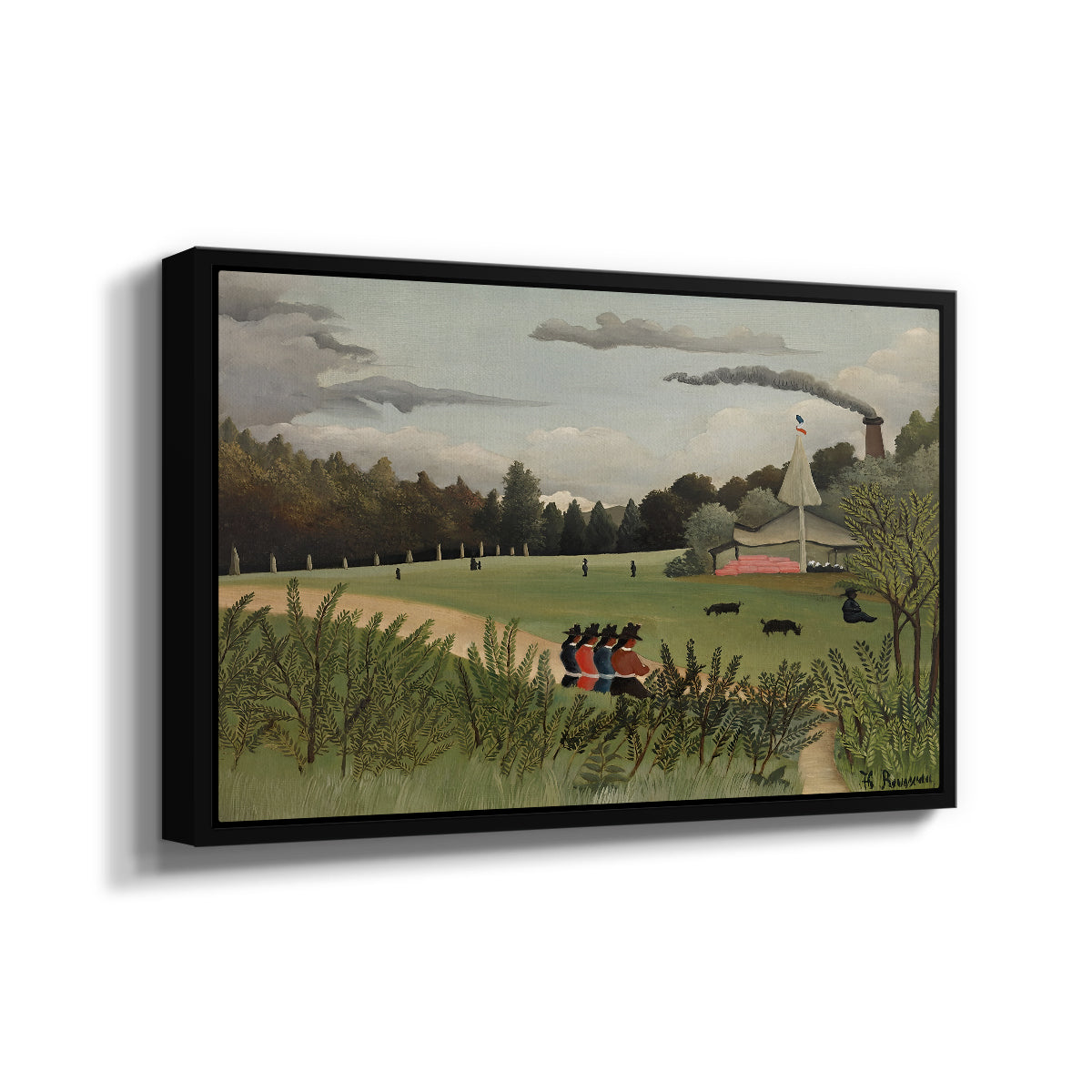 The Chair Factory at Alfortville, 1897 - Floater Framed Canvas Print