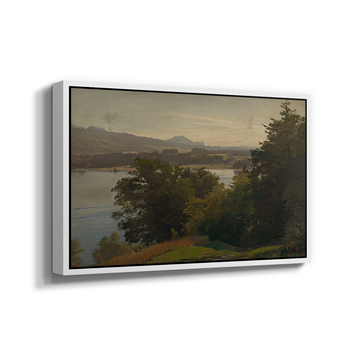 View of the Mondsee, 1870 - Floater Framed Canvas Print