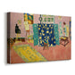 Canvas art print featuring a Fauvist artist studio with patterned walls, displayed at an angle