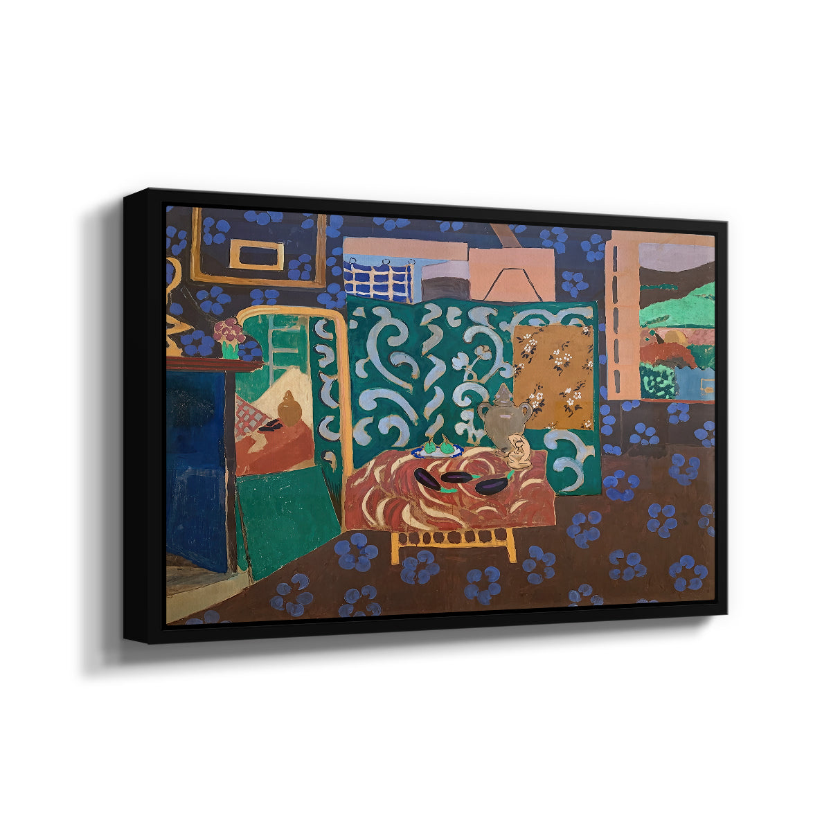 Interior with Aubergines, 1911 - Floater Framed Canvas Print