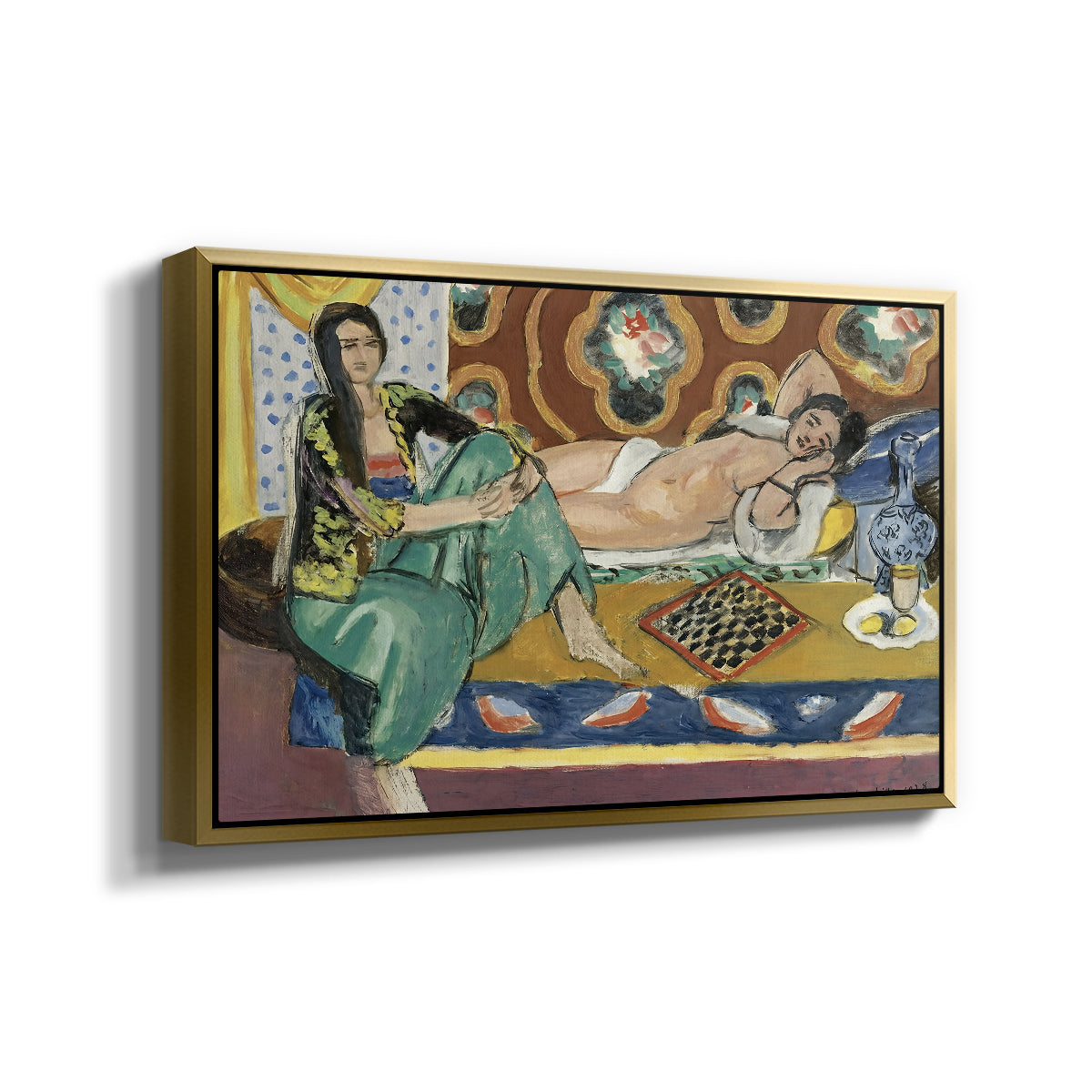 Odalisques Playing Checkers (Odalisques jouant aux dames), 1928 - Floater Framed Canvas Print