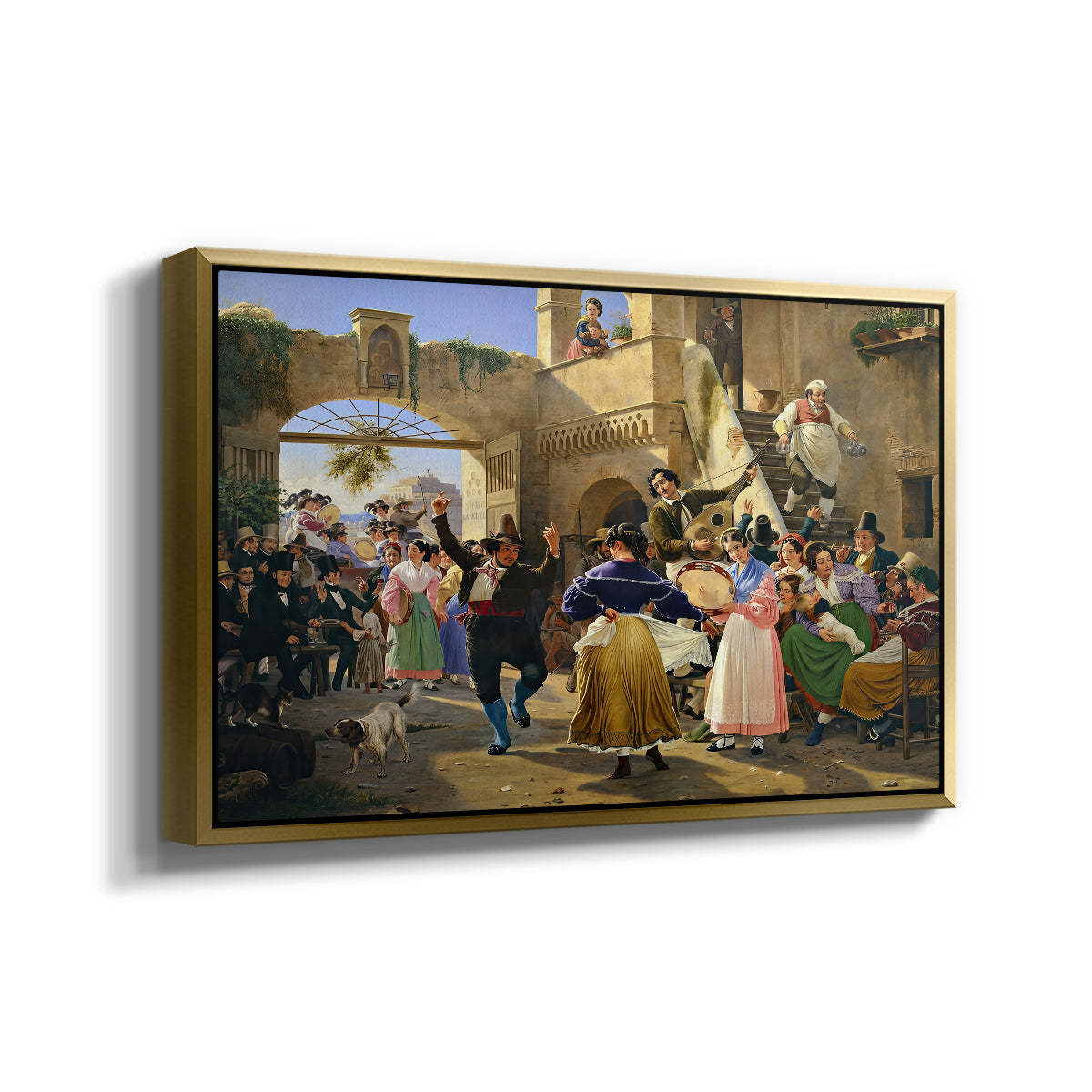Romans Gathered for Merriment at an Osteria, 1839 - Floater Framed Canvas Print