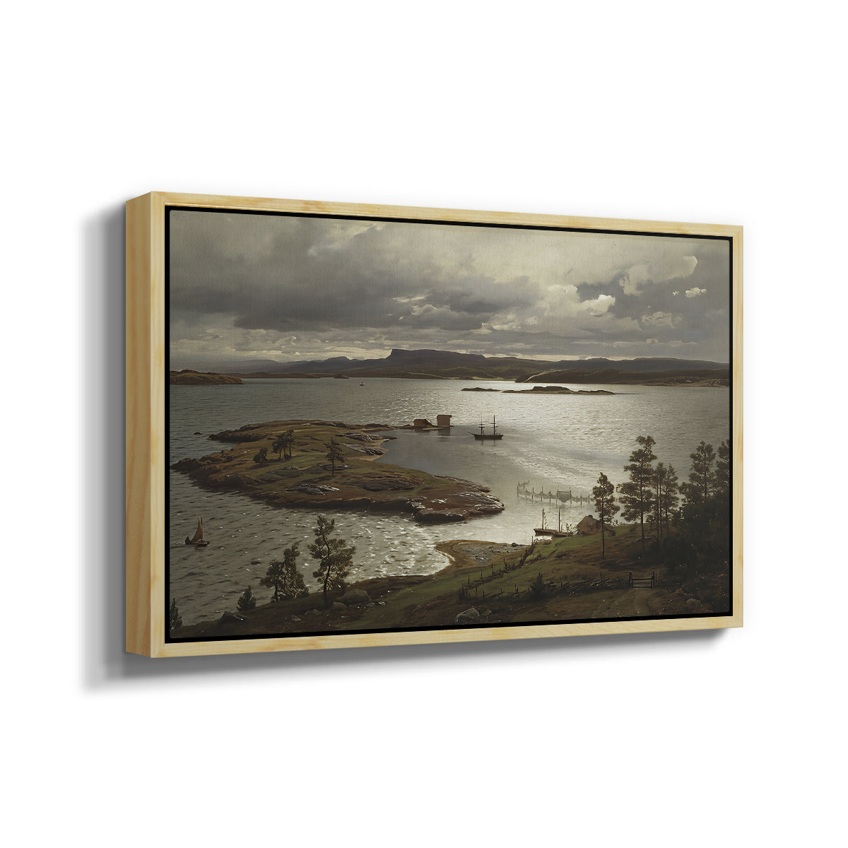 The Fjord at Sandviken (Sandviksfjorden), 1879 - Floater Framed Canvas Print