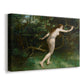 Canvas art print featuring a classical depiction in garden-like environment, displayed at an angle