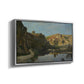 River Landscape with Cliffs, c. 1850-1860 - Floater Framed Canvas Print