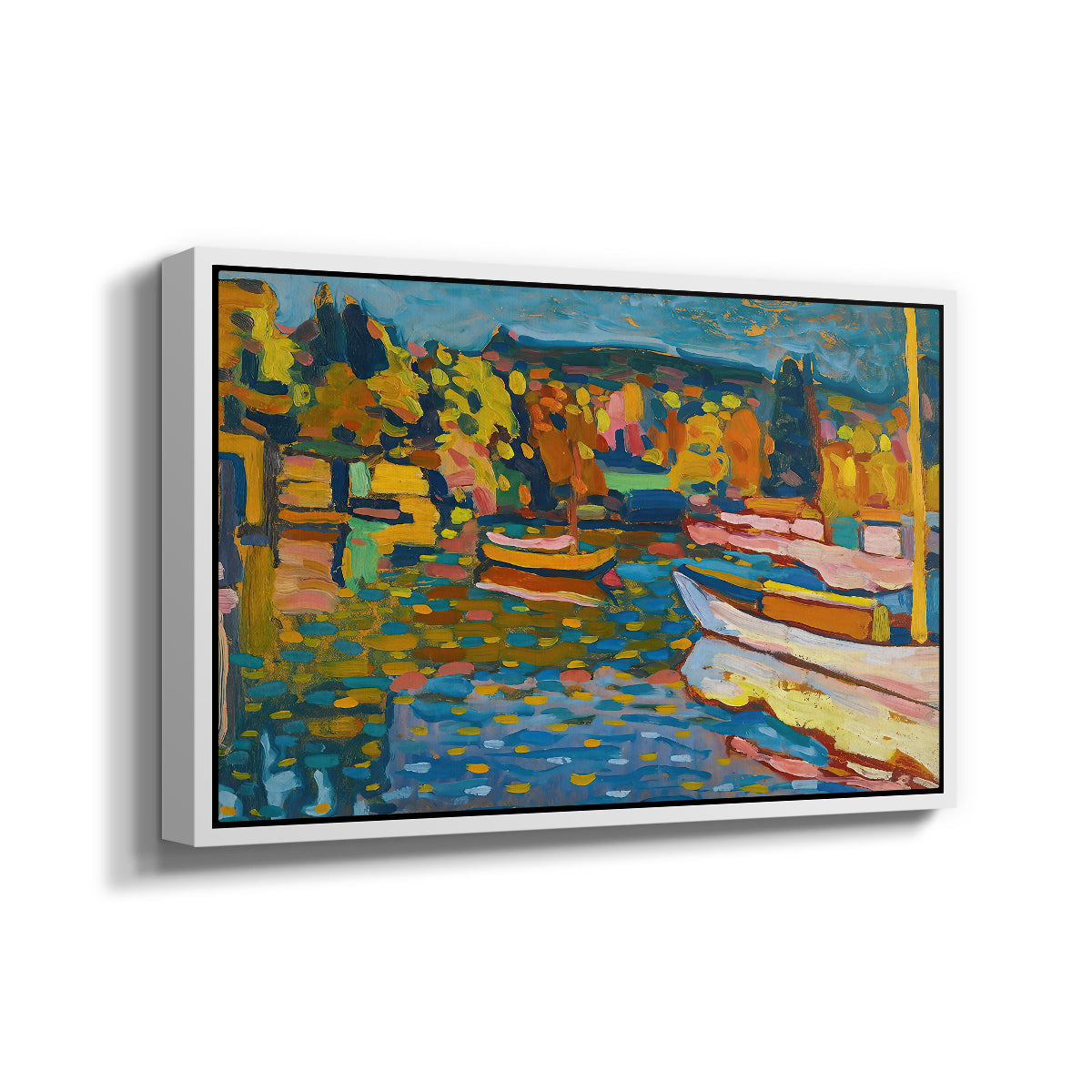 Study for Autumn Landscape with Boats, 1908 - Floater Framed Canvas Print