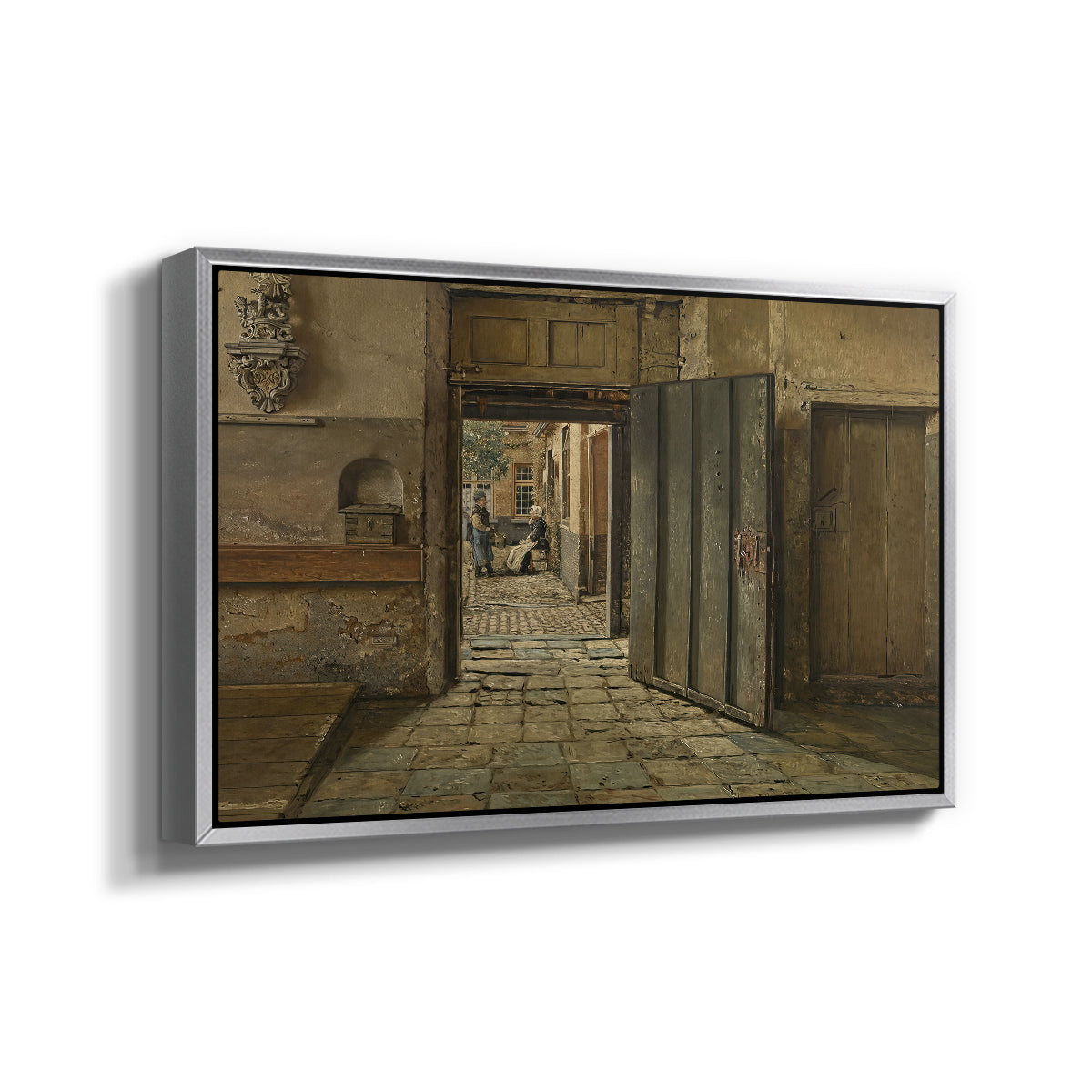 The Conversation, 1884 - Floater Framed Canvas Print