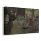 Canvas art print featuring a rehearsal scene with dancers stretching and posing indoors, displayed at an angle