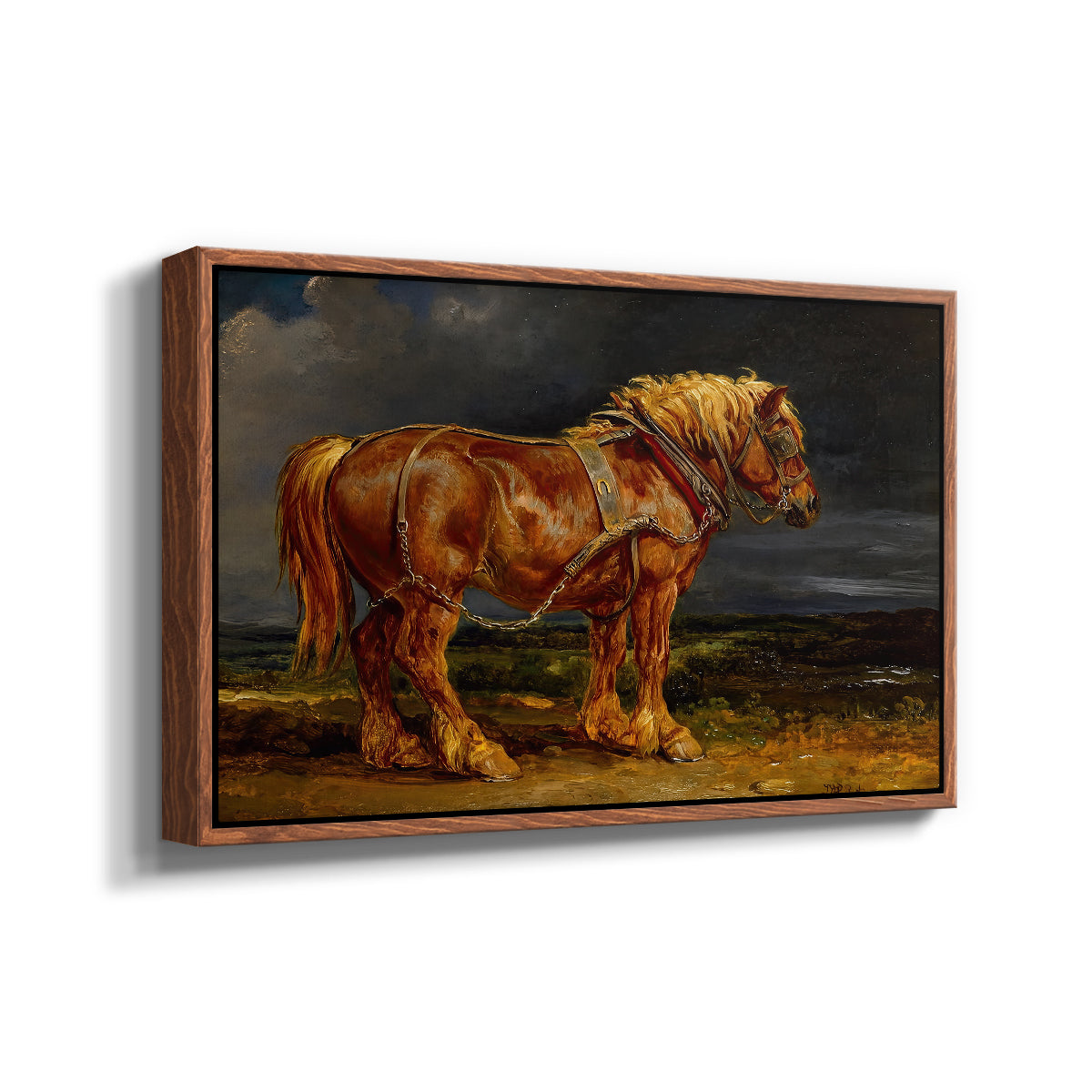 The Shire Horse Elephant in an Extensive Landscape, c. 1850s - Floater Framed Canvas Print