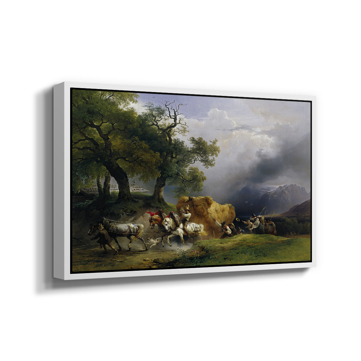 The Harvest Wagon (Der Heuwagen), c. 1850 - Floater Framed Canvas Print