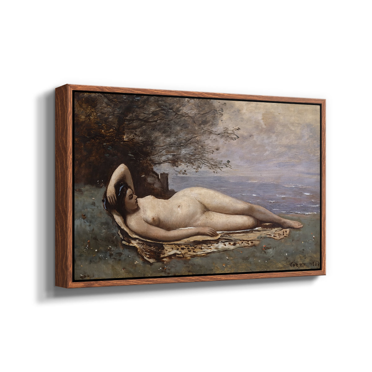Bacchante by the Sea, 1865 - Floater Framed Canvas Print