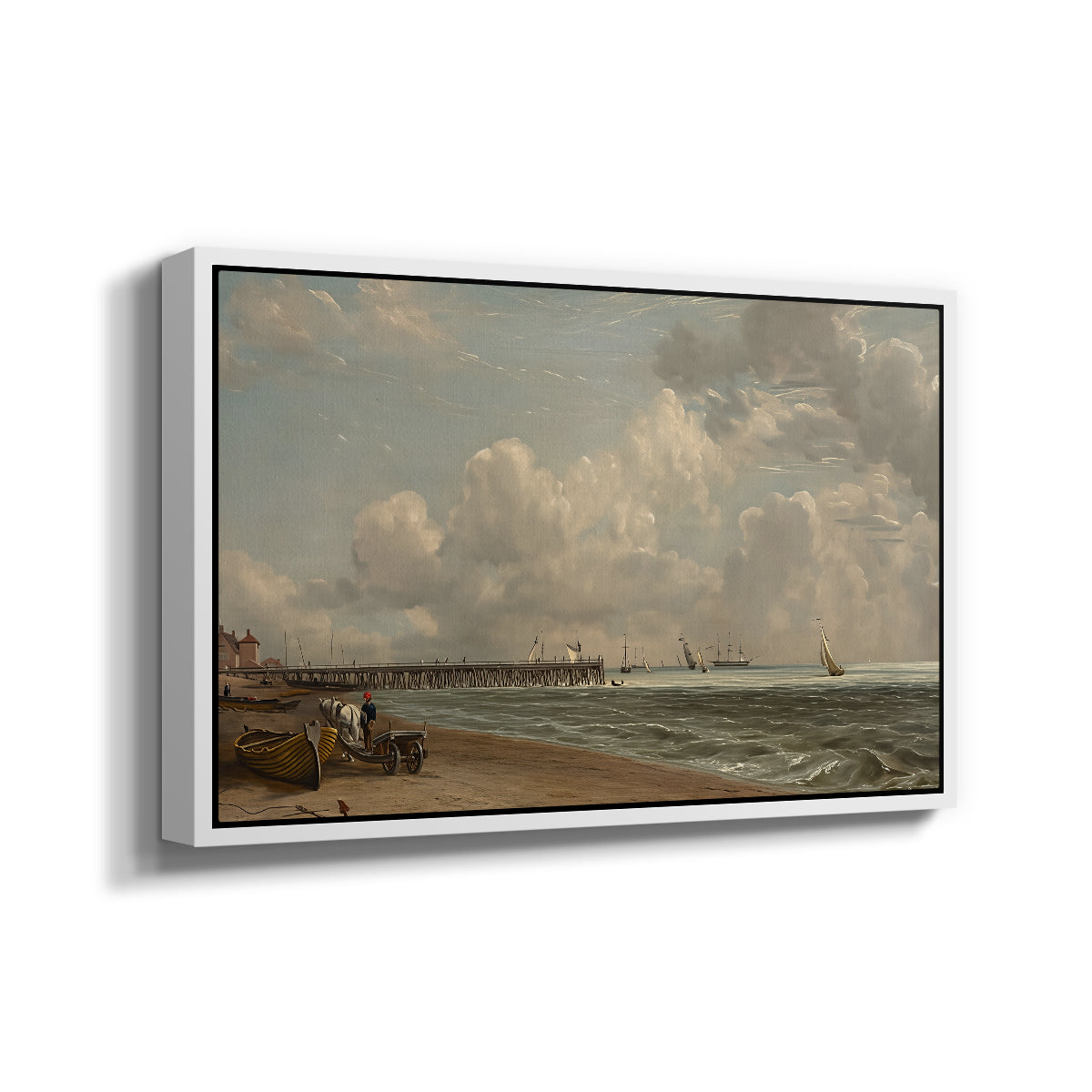 Yarmouth Jetty, 1822 - Floater Framed Canvas Print