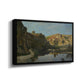 River Landscape with Cliffs, c. 1850-1860 - Floater Framed Canvas Print