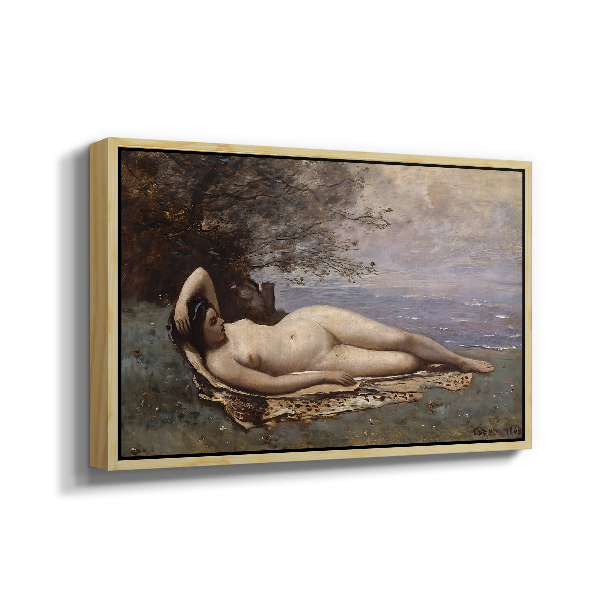 Bacchante by the Sea, 1865 - Floater Framed Canvas Print