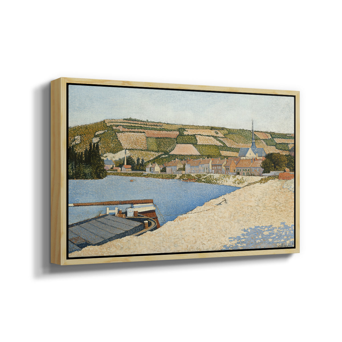 The Riverbank, Les Andelys, 1886 - Floater Framed Canvas Print