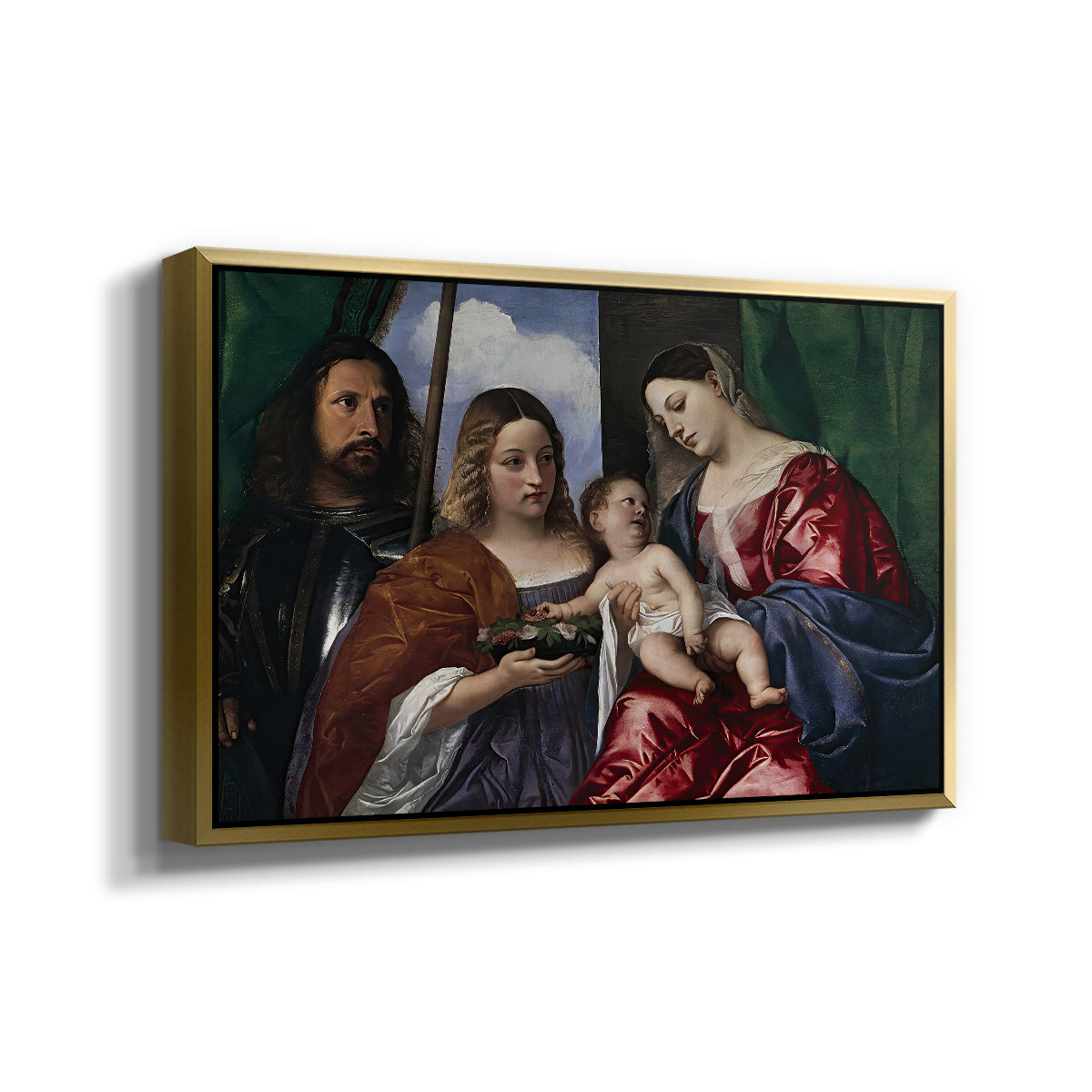 Madonna and Child with Saints Dorothy and George, c. 1516 - Floater Framed Canvas Print