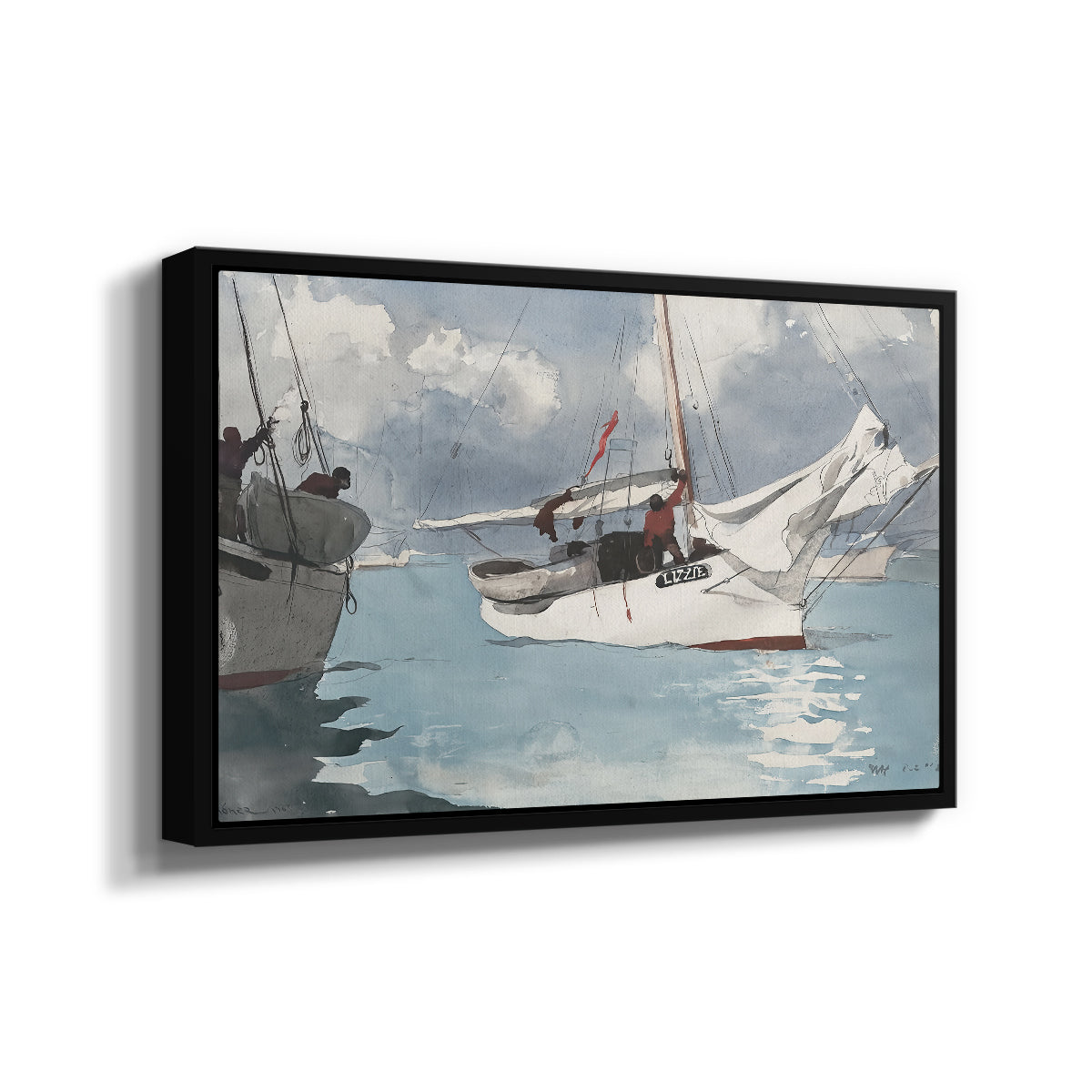 Fishing Boats, Key West, 1903 - Floater Framed Canvas Print