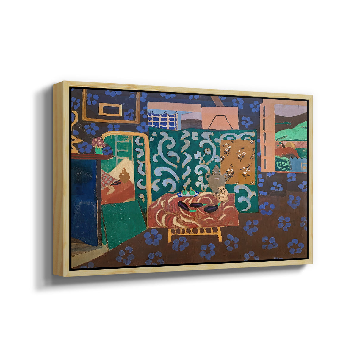 Interior with Aubergines, 1911 - Floater Framed Canvas Print