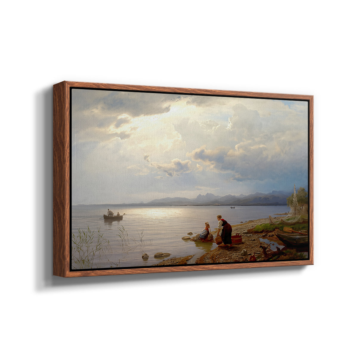 On the Banks of the Chiemsee, 1871 - Floater Framed Canvas Print