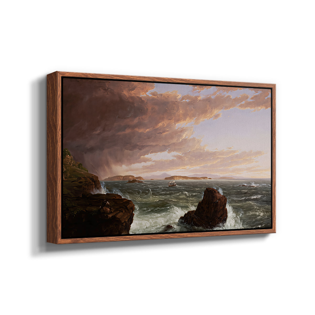 Views Across Frenchman's Bay from Mt. Desert Island, After a Squall, 1845 - Floater Framed Canvas Print
