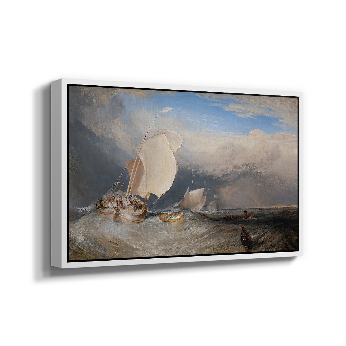 Fishing Boats with Hucksters Bargaining for Fish, 1837-1838 - Floater Framed Canvas Print