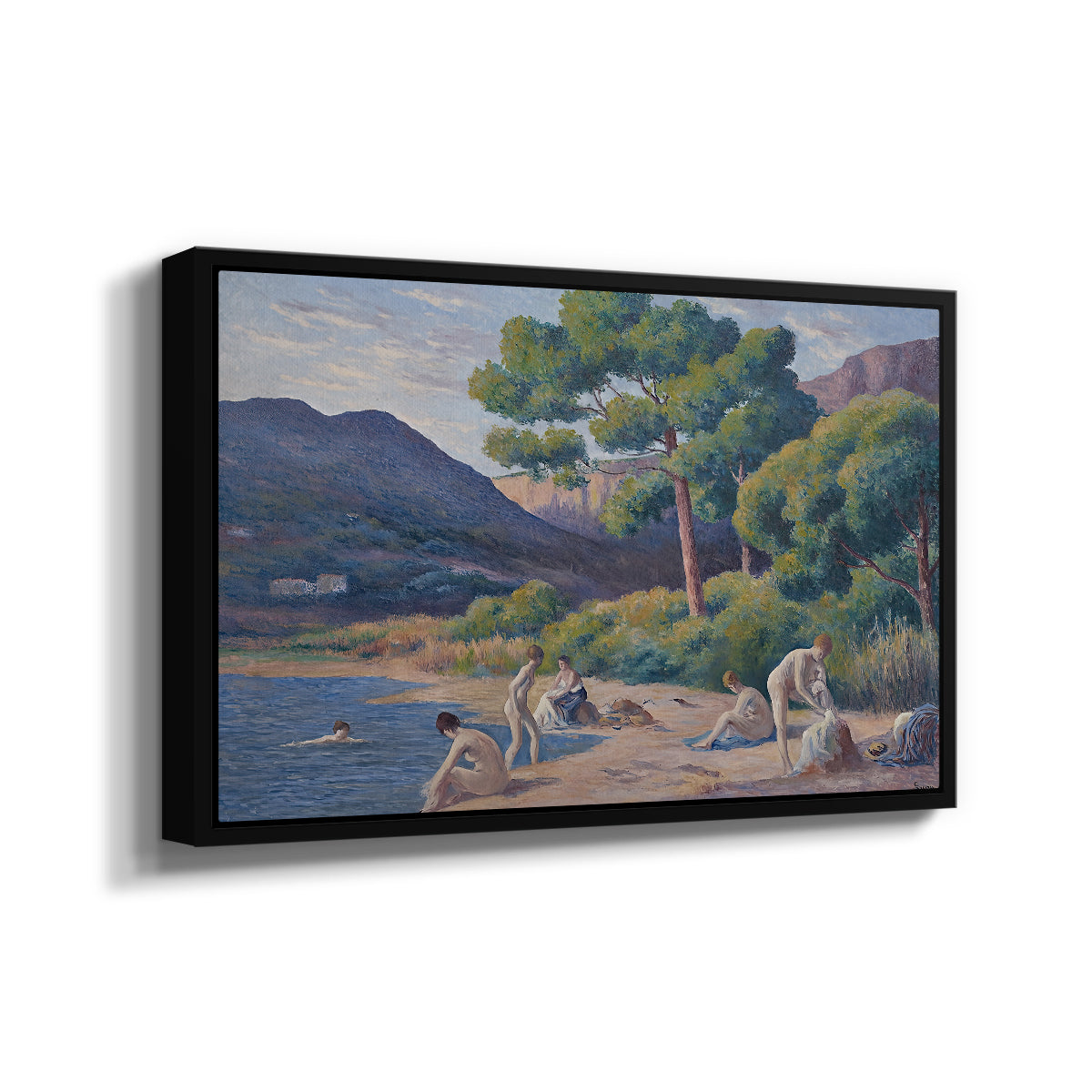 Bathers in Saint-Tropez, c. 1909 - Floater Framed Canvas Print