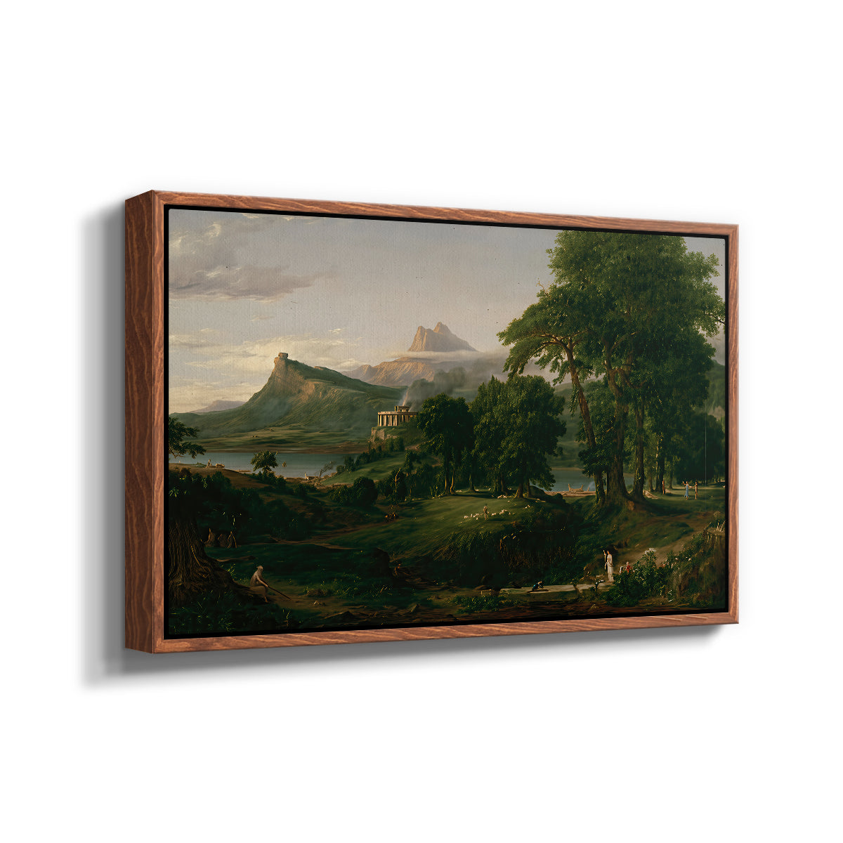 The Course of Empire: The Arcadian or Pastoral State, 1834 - Floater Framed Canvas Print