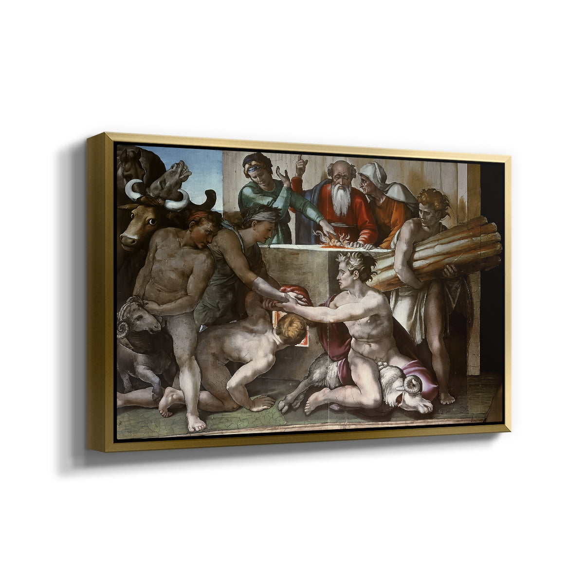 The Sacrifice of Noah (Sistine Chapel), 1509 - Floater Framed Canvas Print