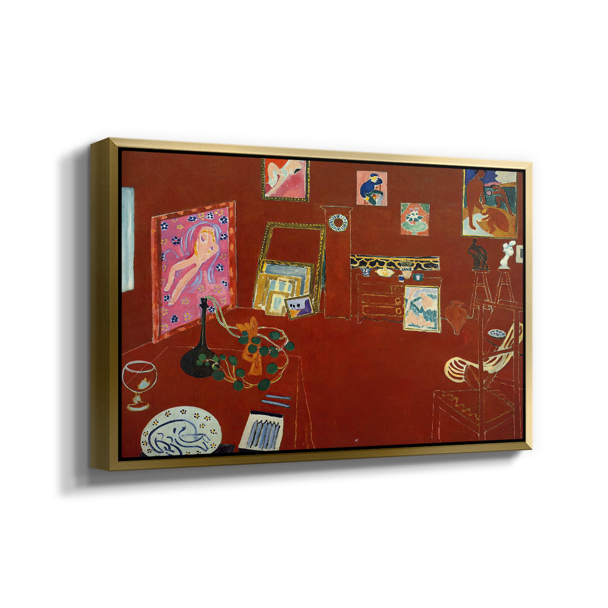 The Red Studio (L'Atelier Rouge), 1911 - Floater Framed Canvas Print