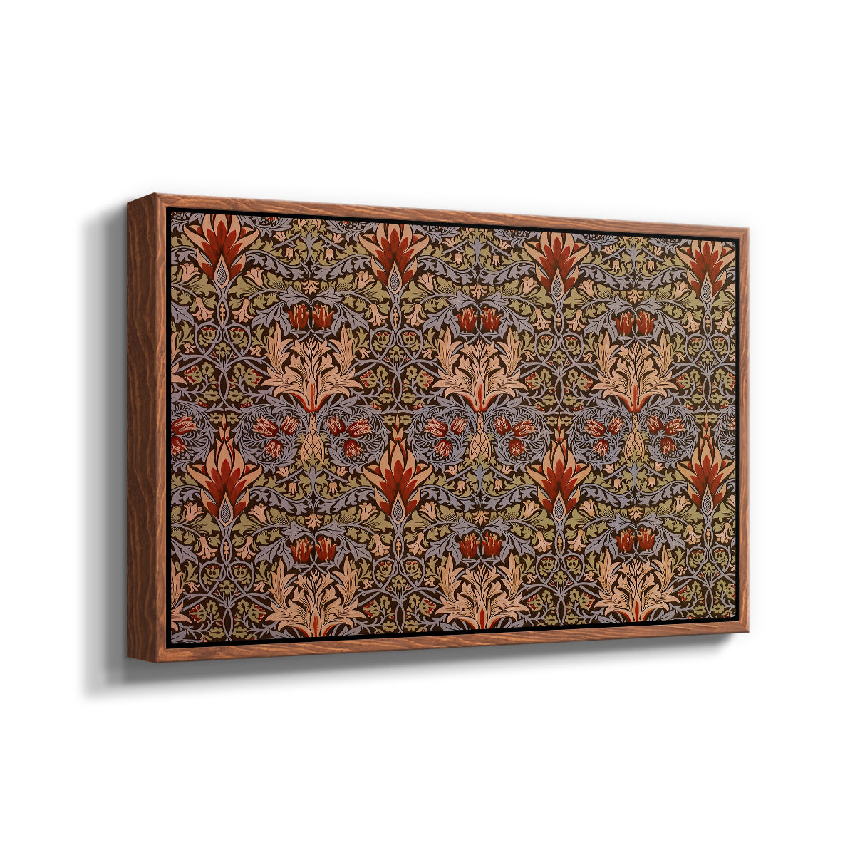 Snakeshead - Red/Cumin, c. 1876 - Floater Framed Canvas Print