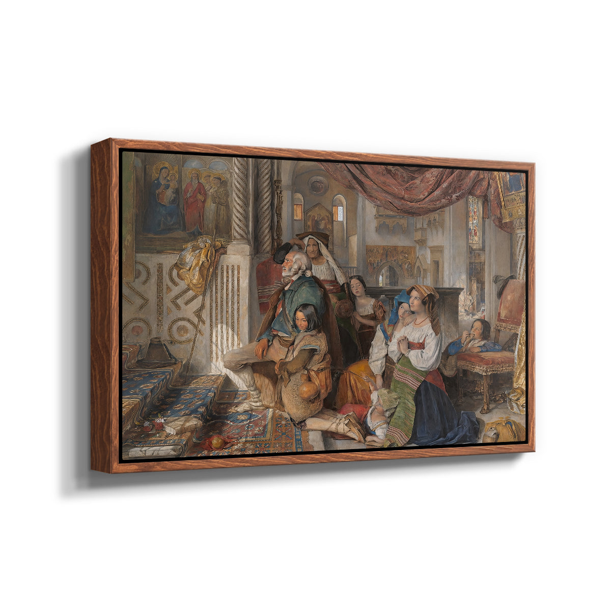 Roman Pilgrims, 1854 - Floater Framed Canvas Print
