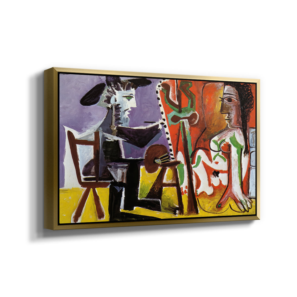The Painter and His Model, 1963 - Floater Framed Canvas Print
