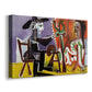 Canvas art print featuring a cubist scene showing interaction, displayed at an angle
